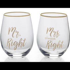 MIKASA glasses Mr&MRS RIGHT wedding gift